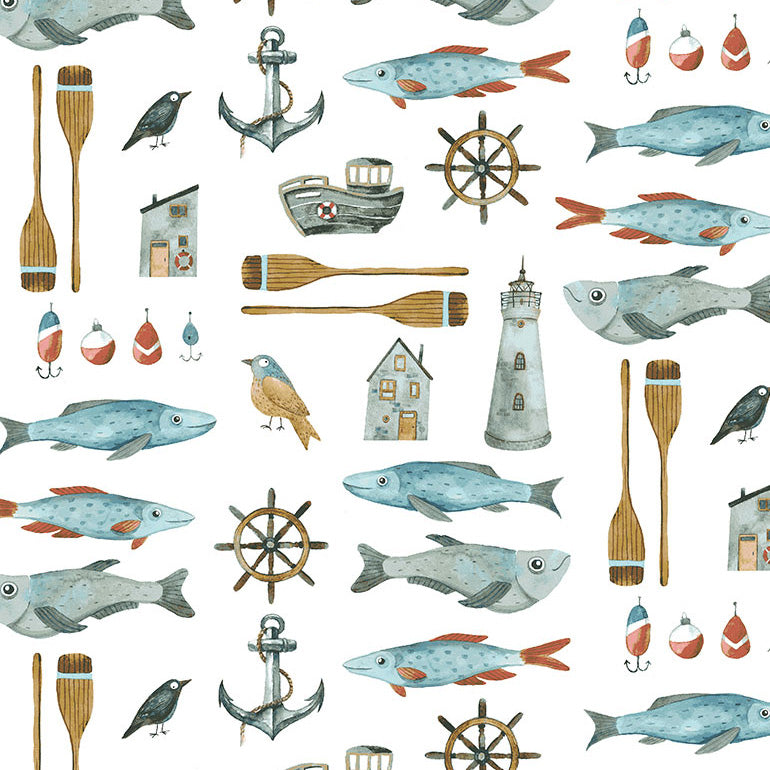 Hook, Line & Sinker - Carp-e Diem in White