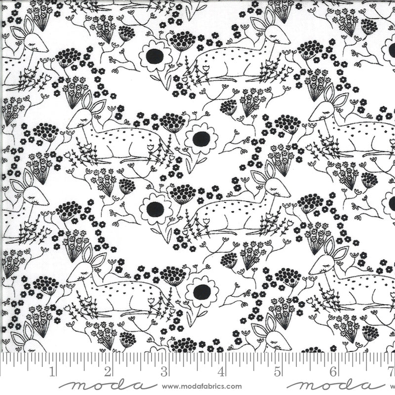Dwell In Possibility - Meadow Deer in Ivory Night
