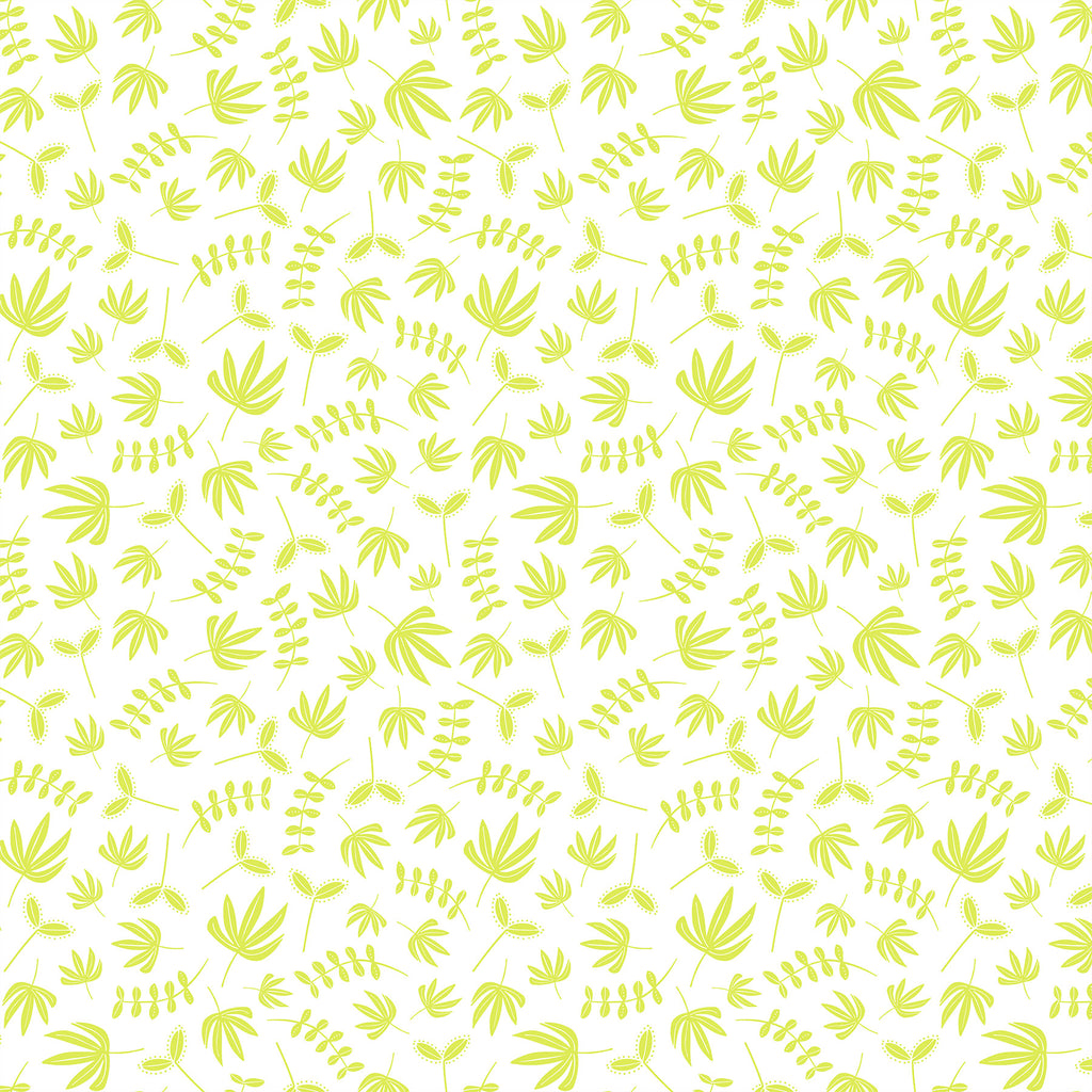 Hand Stitched - Plants in Chartreuse