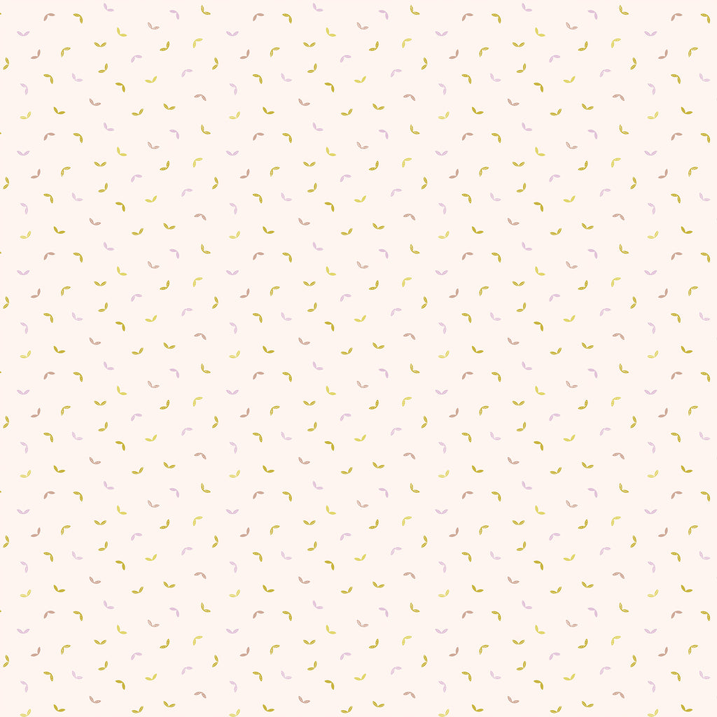 Hand Stitched - Tossed Leaves in Cream