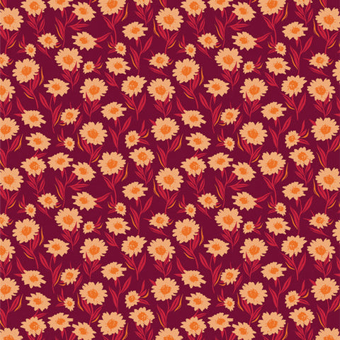 Season & Spice - Bountiful Daisies Cherry (4 yard cut)