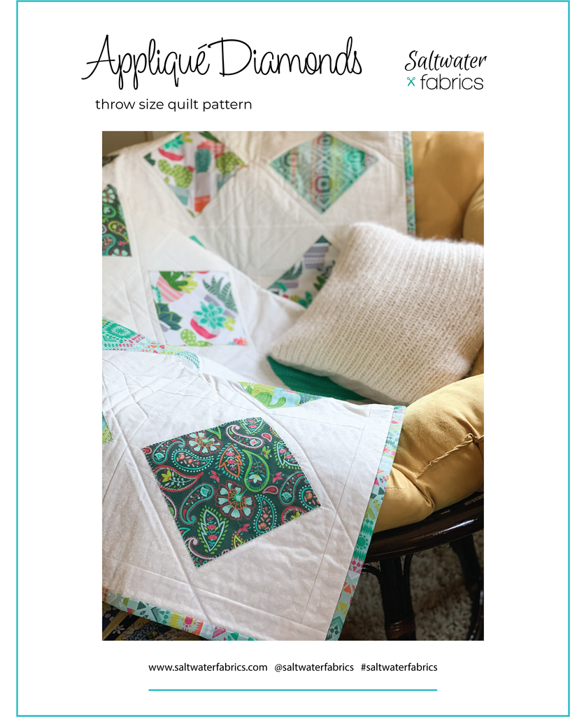 Applique Diamonds Quilt Pattern - PDF Download