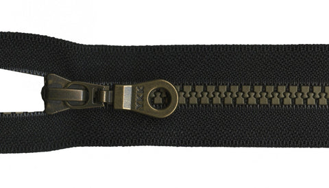 7" Brastique Zipper in Black