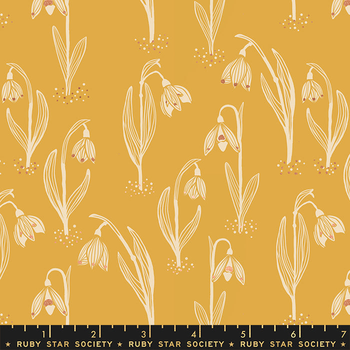 Unruly Nature - Snowdrop Floral in Butter Metallic