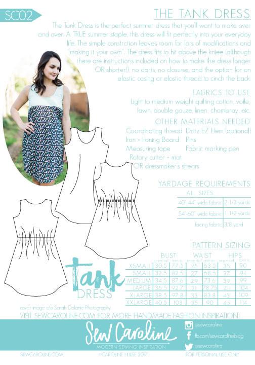 The Tank Dress Pattern – Saltwater Fabrics The Tank Dress Pattern – Saltwater Fabrics